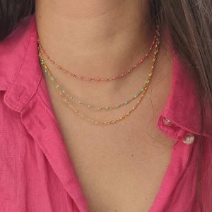 Collar Lulú Fucsia (Gold)